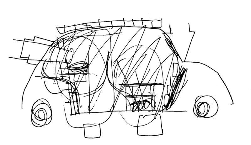 croquis du four dans la Fiat 600