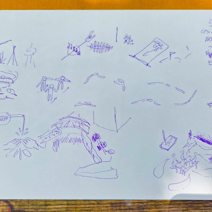 Notes dessin&eacute;es de moments marquant de la proposition.