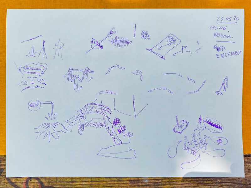 Notes dessin&eacute;esde moments marquant de la proposition.