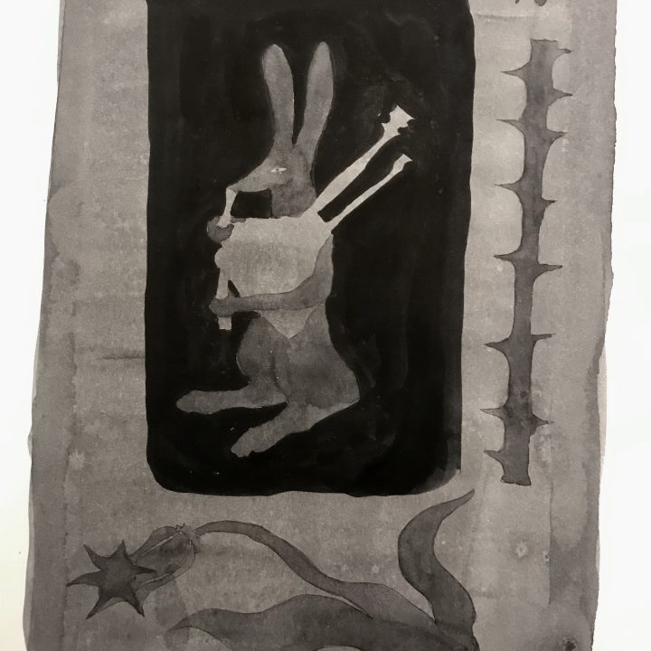 Dessin &agrave; l&rsquo;encre de tanin de ronce.